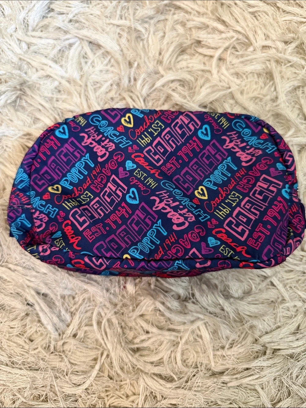Coach Poppy Graffiti Colorful Cosmetic Case Bag Rare Retired Limited Edition